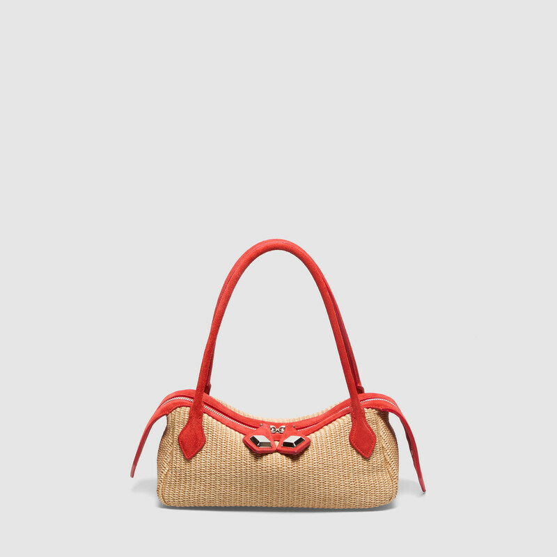 MINOBOSSI Borse ANNA IN RAFIA   rosso