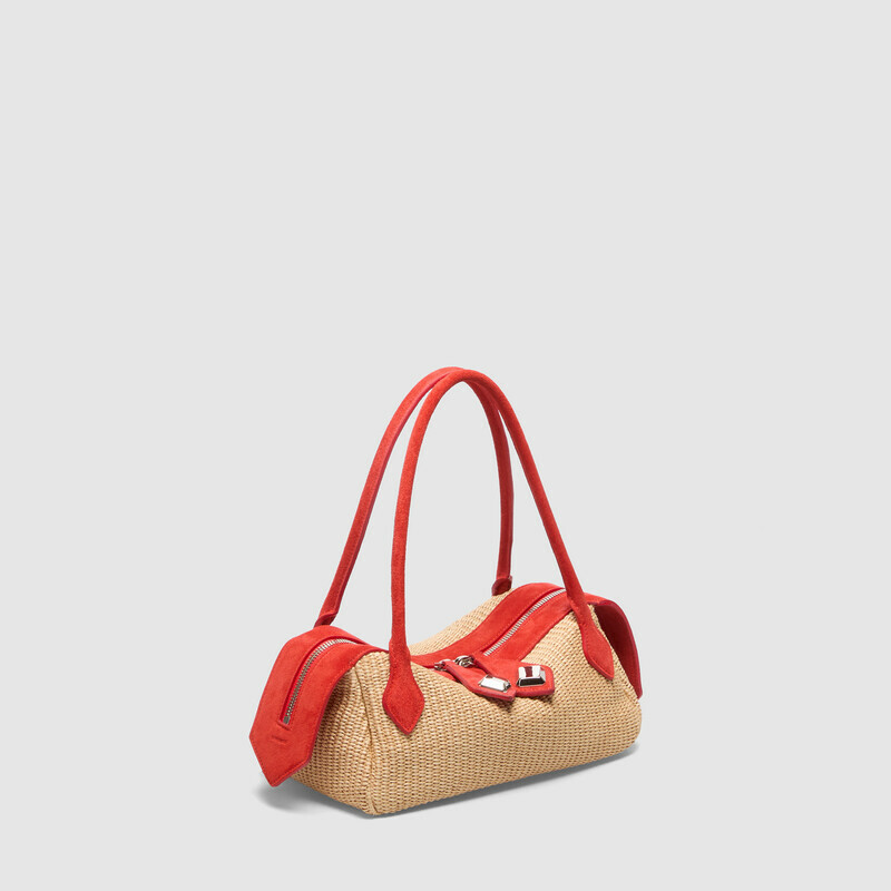 MINOBOSSI Borse ANNA IN RAFIA   rosso