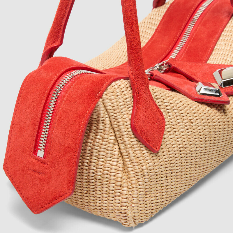 MINOBOSSI Borse ANNA IN RAFIA   rosso