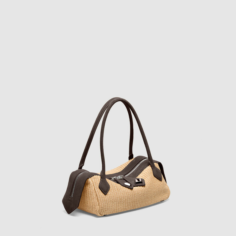 MINOBOSSI Borse ANNA IN RAFIA   testa di moro