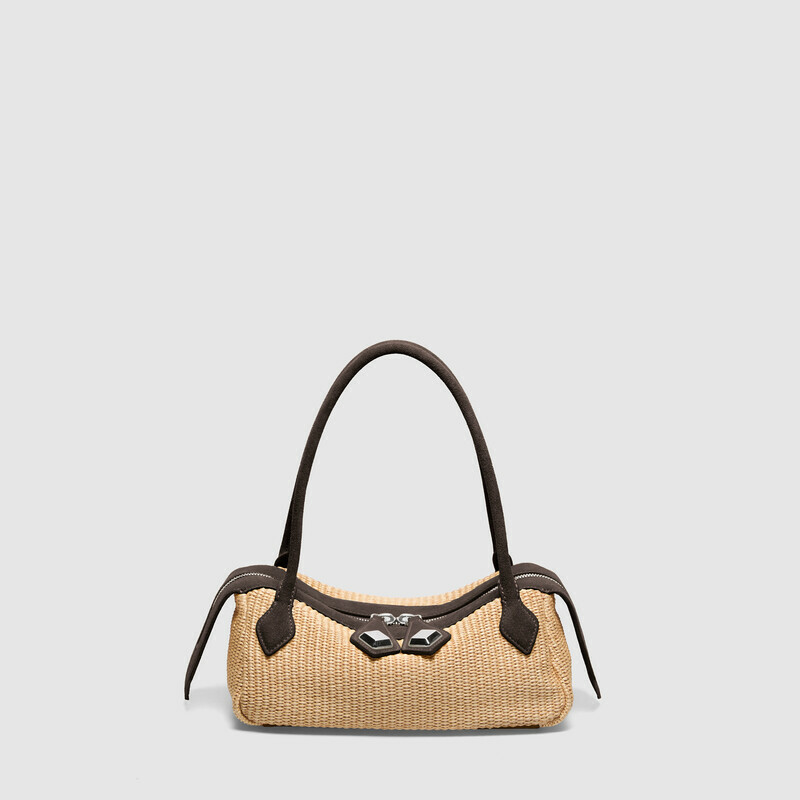 MINOBOSSI Borse ANNA IN RAFIA   testa di moro