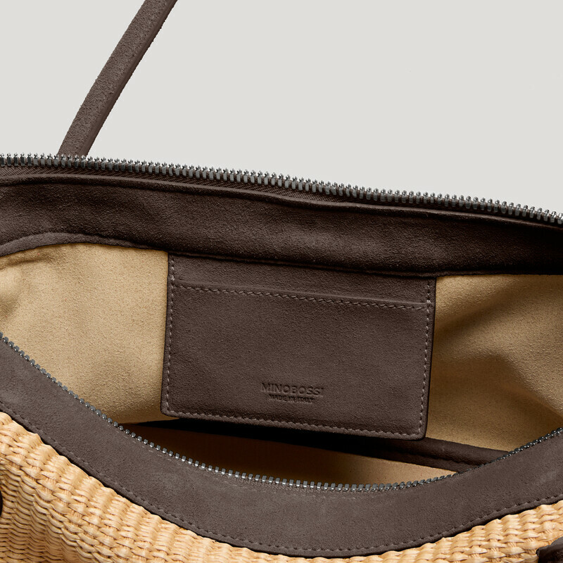 MINOBOSSI Borse ANNA IN RAFIA   testa di moro