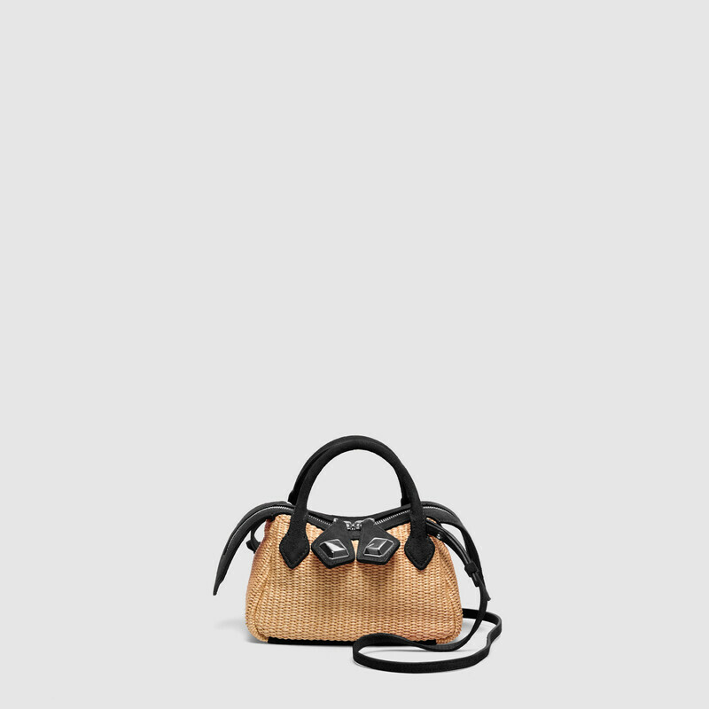 MINOBOSSI Borse ALICE IN RAFIA   nero