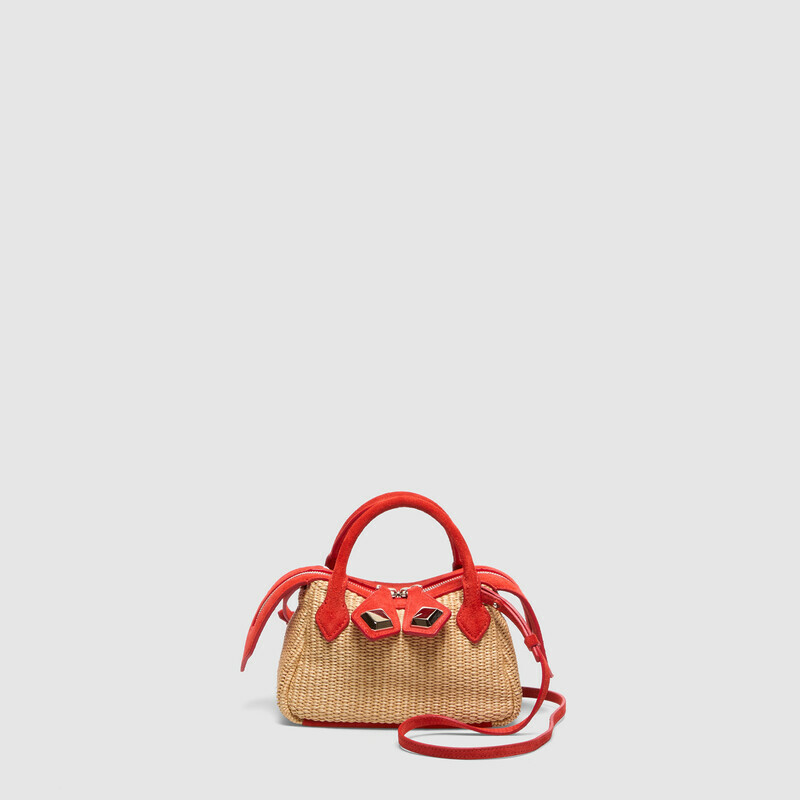 MINOBOSSI Borse ALICE IN RAFIA   rosso