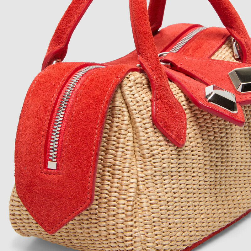 MINOBOSSI Borse ALICE IN RAFIA   rosso