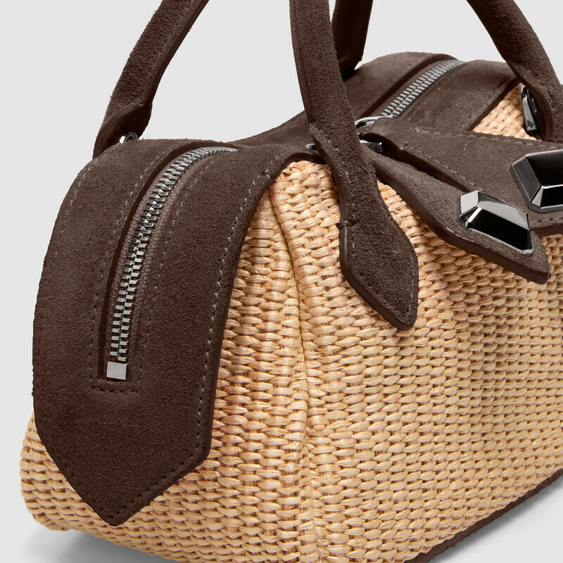 MINOBOSSI Borse ALICE IN RAFIA   testa di moro