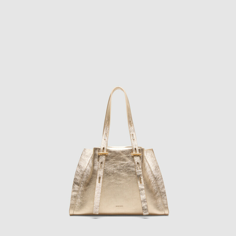 MINOBOSSI Borse PAULINA IN PELLE LAMINATA   oro