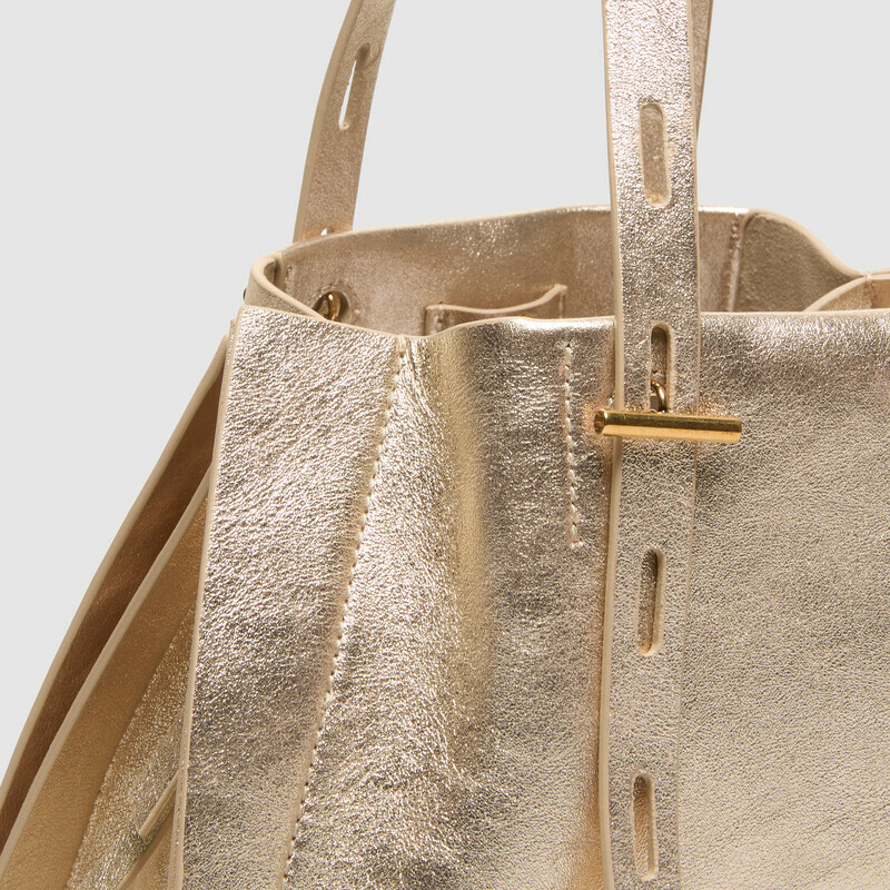 MINOBOSSI Borse PAULINA IN PELLE LAMINATA   oro