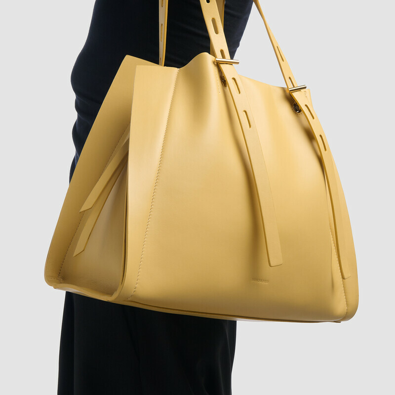 MINOBOSSI Borse PAULETTE IN VITELLO LISCIO   banana