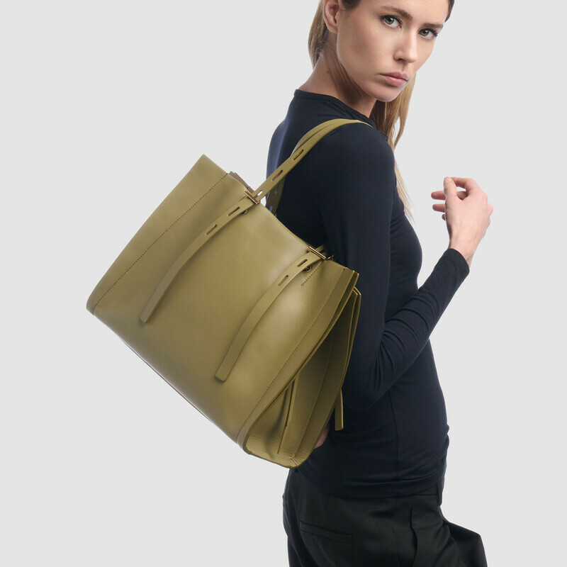 MINOBOSSI Borse PAULETTE IN VITELLO LISCIO   verde malva