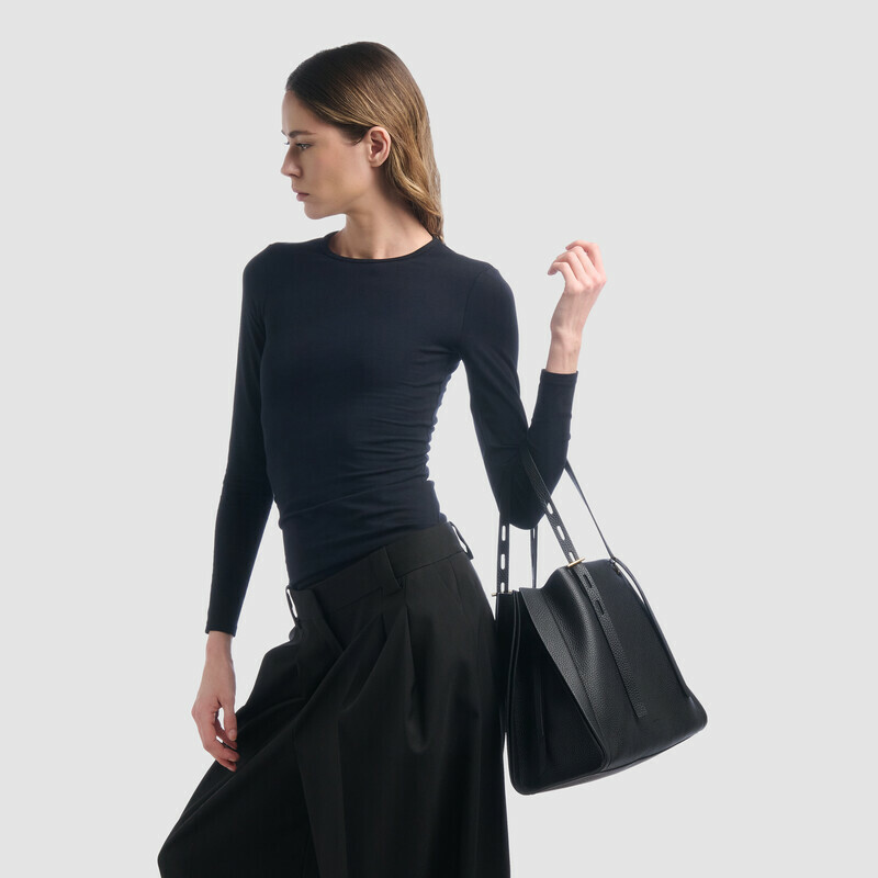 MINOBOSSI Borse PAULETTE IN VITELLO GRANATO   nero