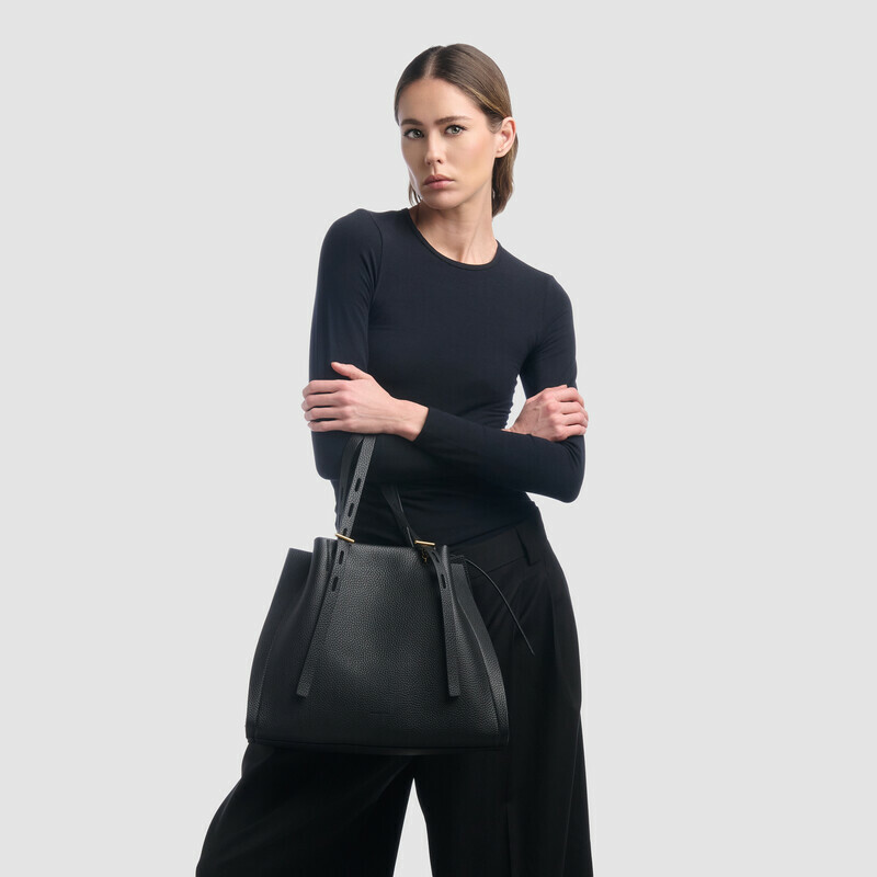 MINOBOSSI Borse PAULETTE IN VITELLO GRANATO   nero