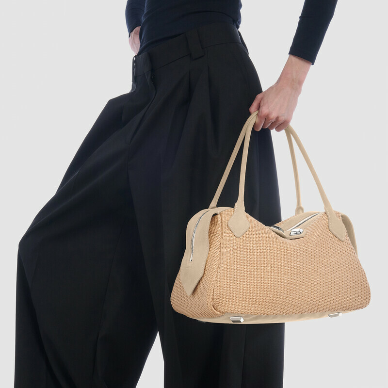 MINOBOSSI Borse ADELE IN RAFIA   latte