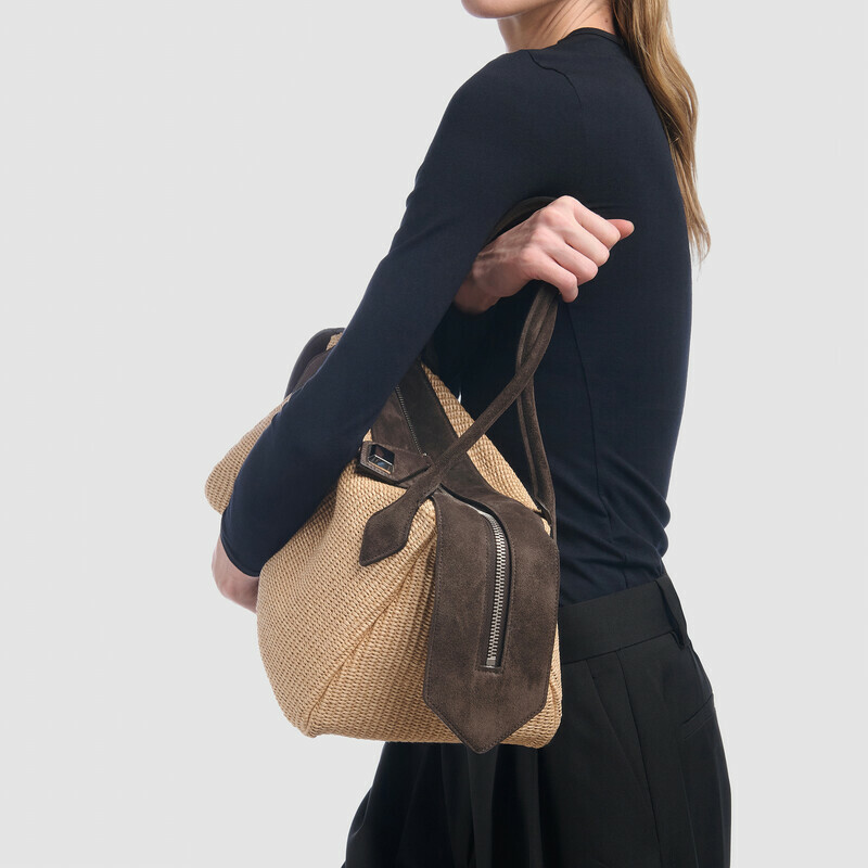 MINOBOSSI Borse ADELE IN RAFIA   testa di moro