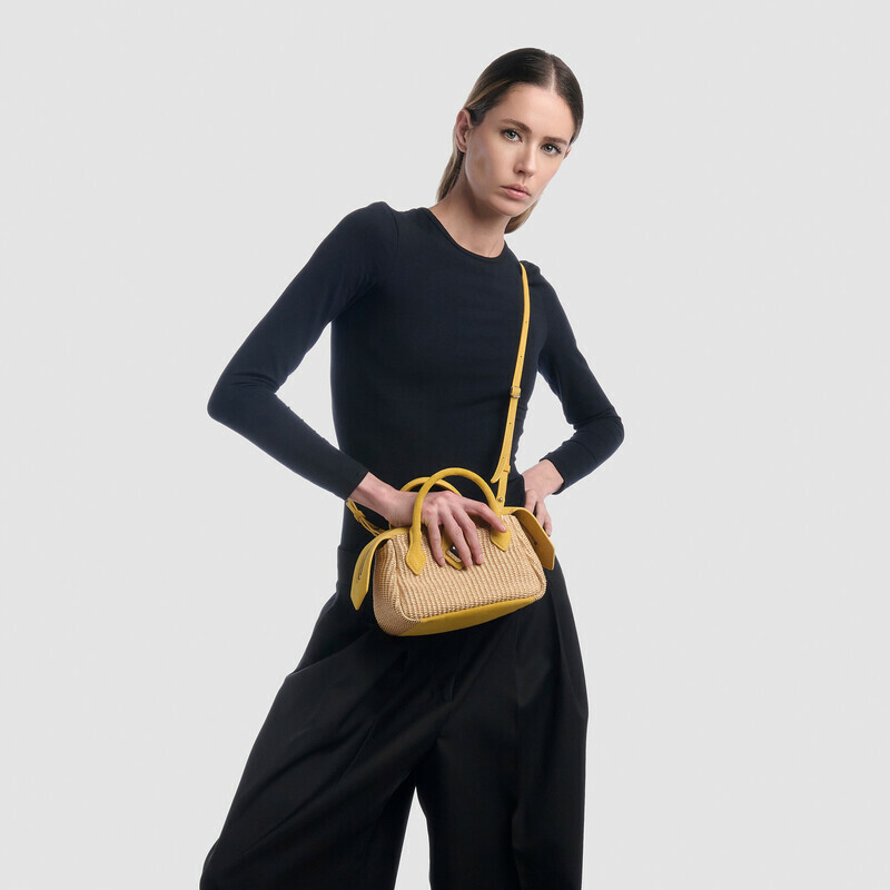 MINOBOSSI Borse ALICE IN RAFIA   banana