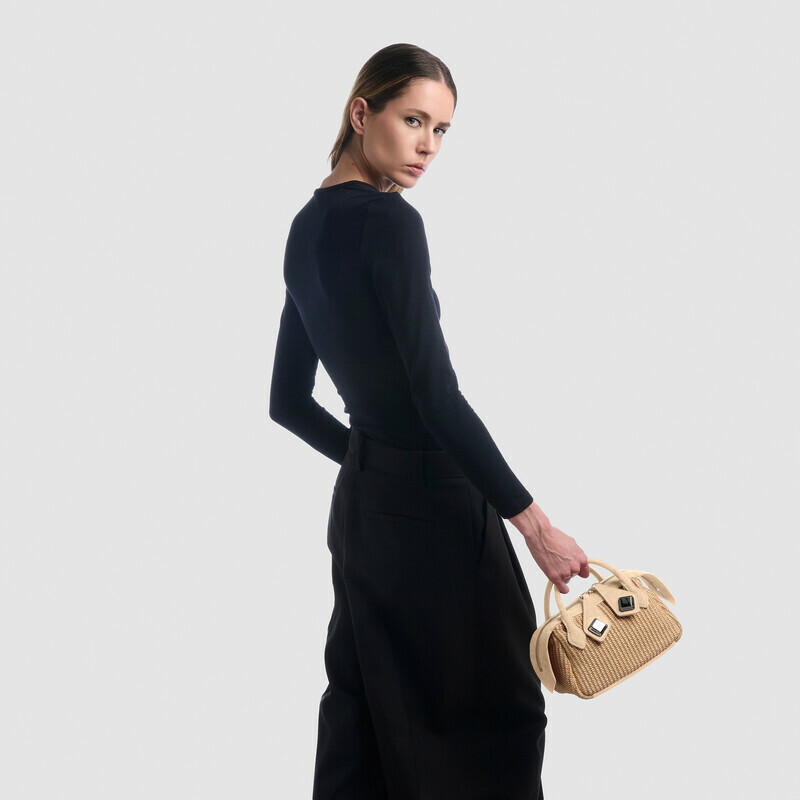 MINOBOSSI Borse ALICE IN RAFIA   latte