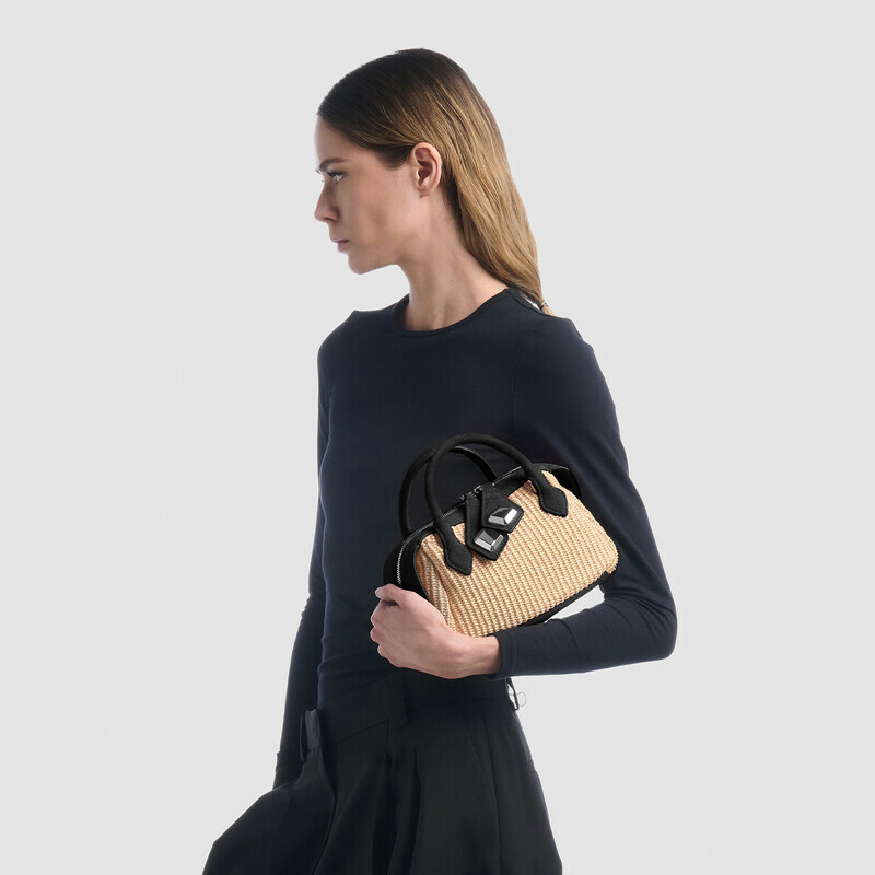 MINOBOSSI Borse ALICE IN RAFIA   nero
