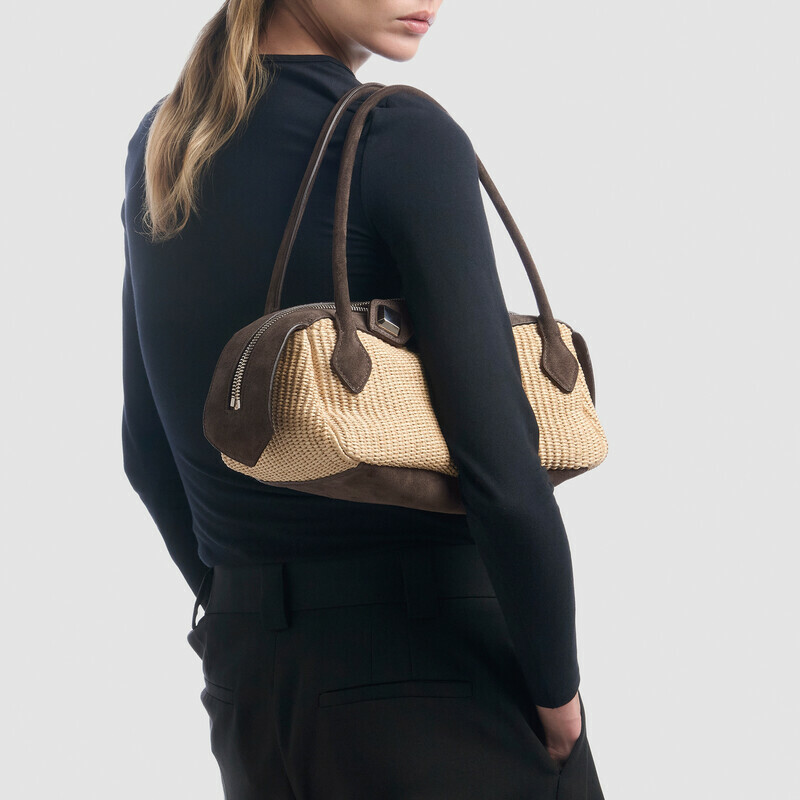 MINOBOSSI Borse ANNA IN RAFIA   testa di moro