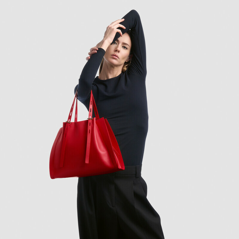 MINOBOSSI Borse PAULETTE IN VITELLO LISCIO   rosso