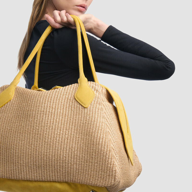 MINOBOSSI Borse ABIGAIL IN RAFIA   banana