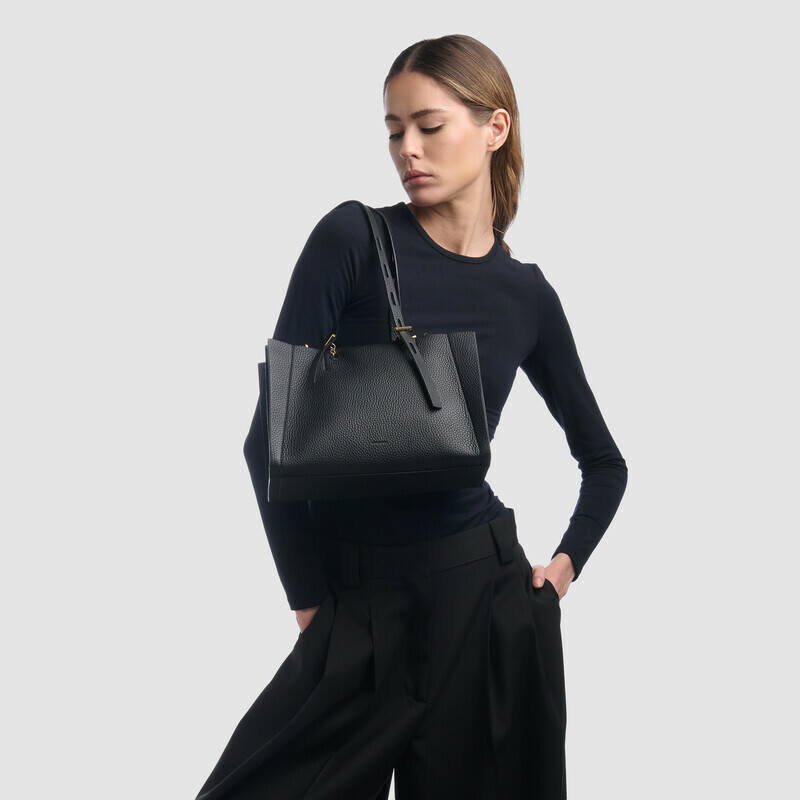 MINOBOSSI Borse PAULINA IN VITELLO GRANATO   nero