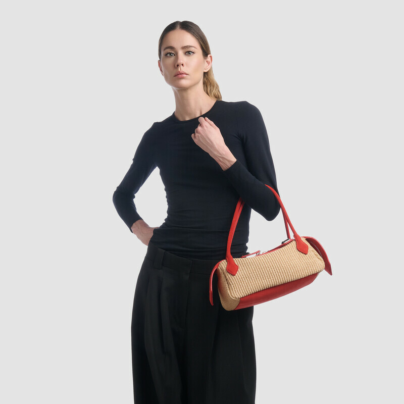 MINOBOSSI Borse ANNA IN RAFIA   rosso