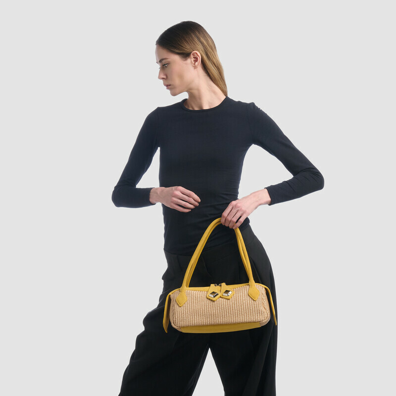 MINOBOSSI Borse ANNA IN RAFIA   banana