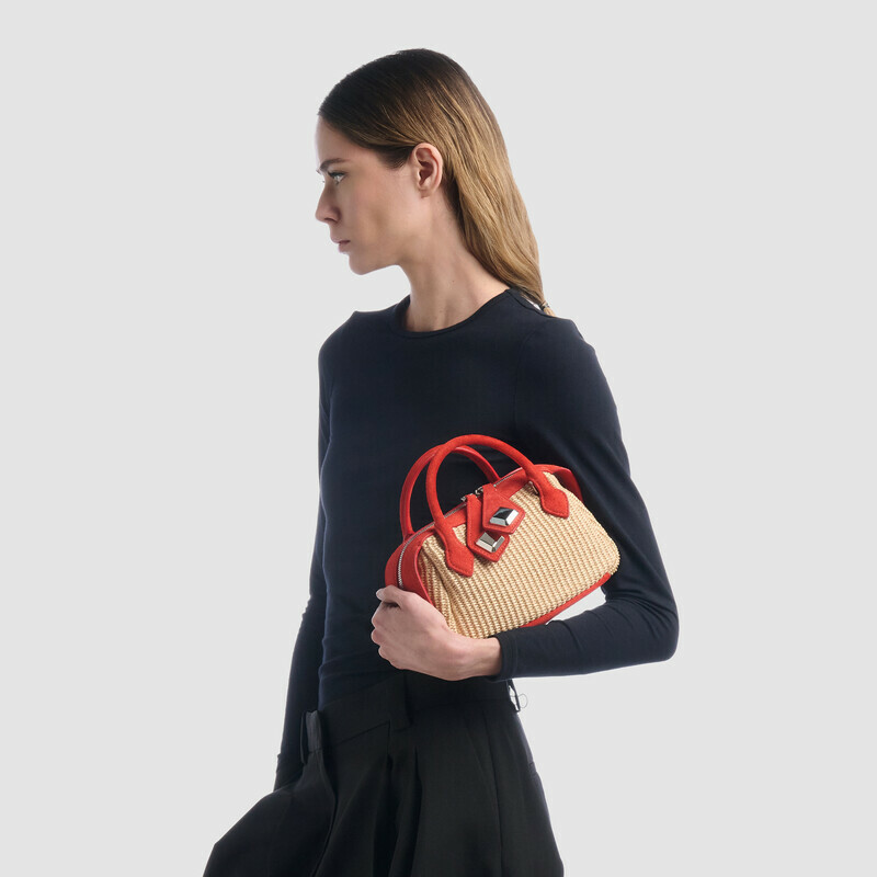 MINOBOSSI Borse ALICE IN RAFIA   rosso