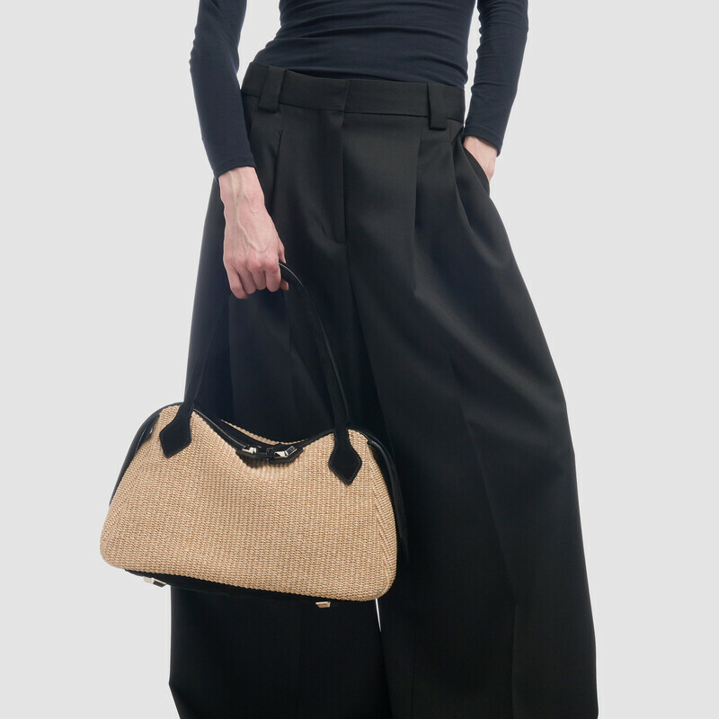 MINOBOSSI Borse ADELE IN RAFIA   nero