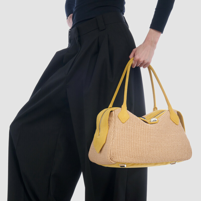 MINOBOSSI Borse ADELE IN RAFIA   banana