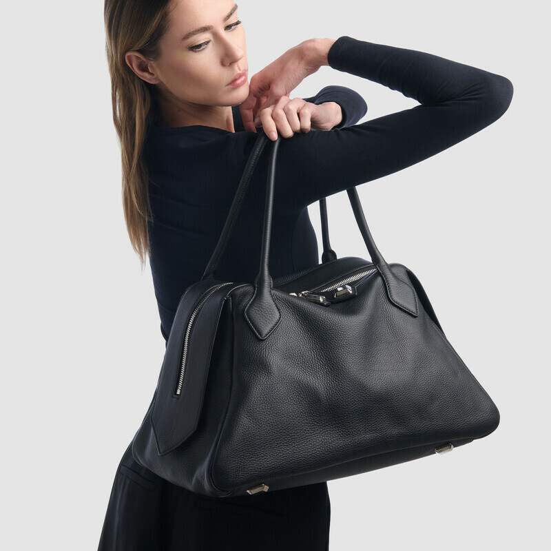 MINOBOSSI Borse ABIGAIL IN VITELLO GRANATO   nero