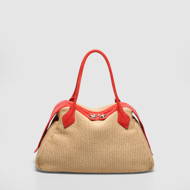 MINOBOSSI Borse ABIGAIL IN RAFIA   rosso