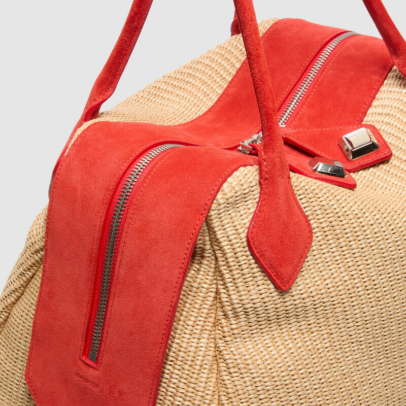 MINOBOSSI Borse ABIGAIL IN RAFIA   rosso