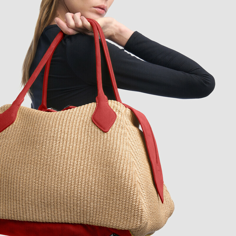 MINOBOSSI Borse ABIGAIL IN RAFIA   rosso