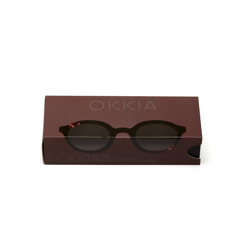 OKKIA Sun Lauro Round Havana Black (brown lenses)