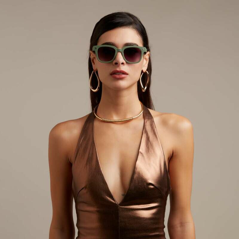 OKKIA شمس جيوفاني أخضر وأسود