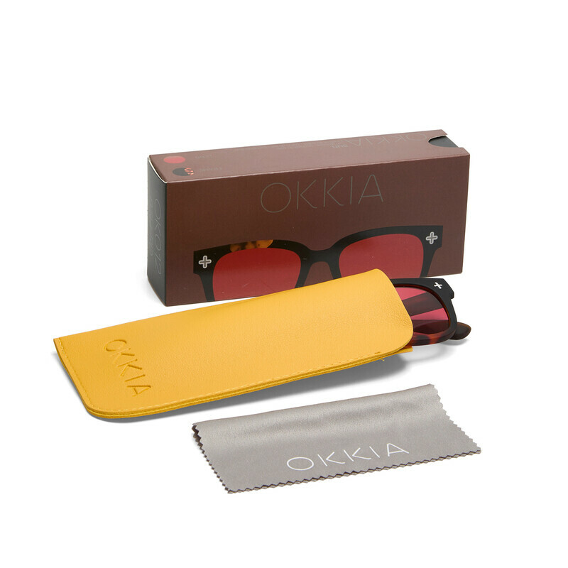 OKKIA شمس جيوفاني Havana Black (عدسات حمراء)