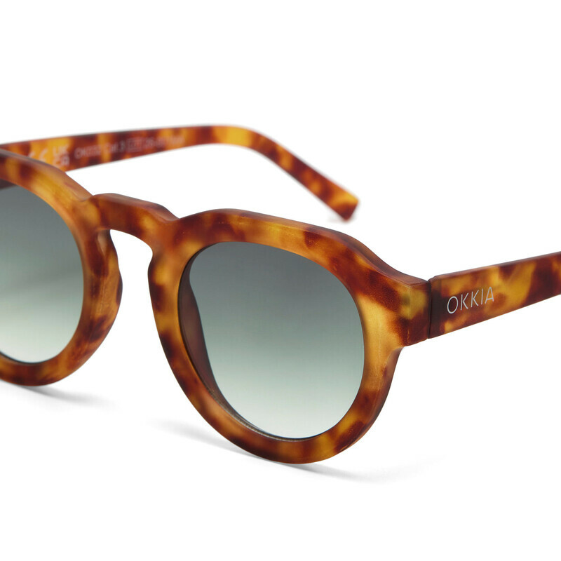 OKKIA Sun Zeno Round Sahara Havana (green lenses)